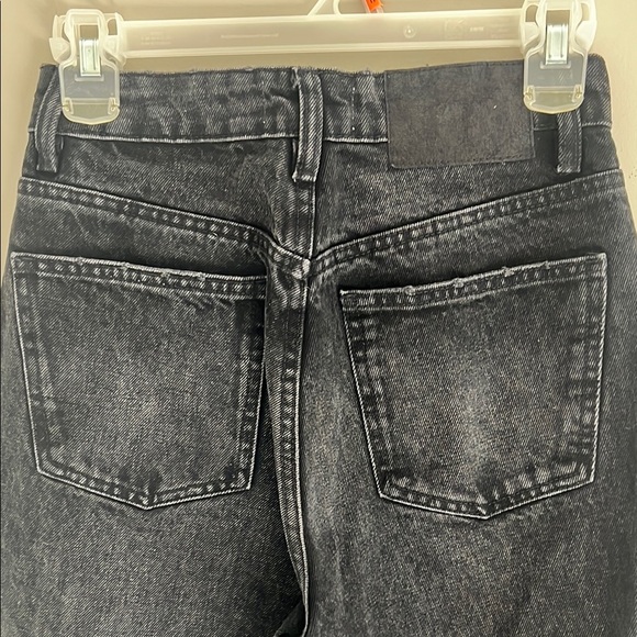 ZARA Straight Leg Ripped Black Distressed Denim - Picture 5 of 7